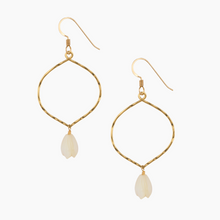 Load image into Gallery viewer, Lotus White Pikake Earrings