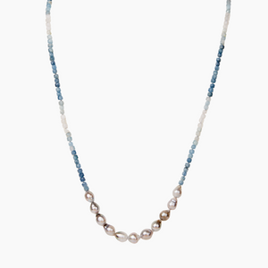 Selena Ombré Aquamarine Tahitian Pearl Necklace