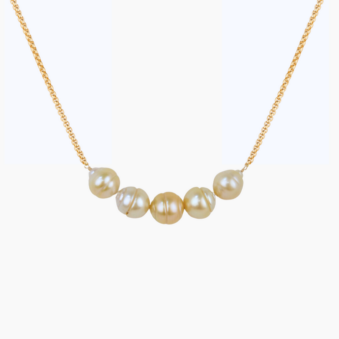 Clover Golden Pearl Necklace