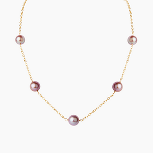 Petite Carmen Pink Pearl Necklace