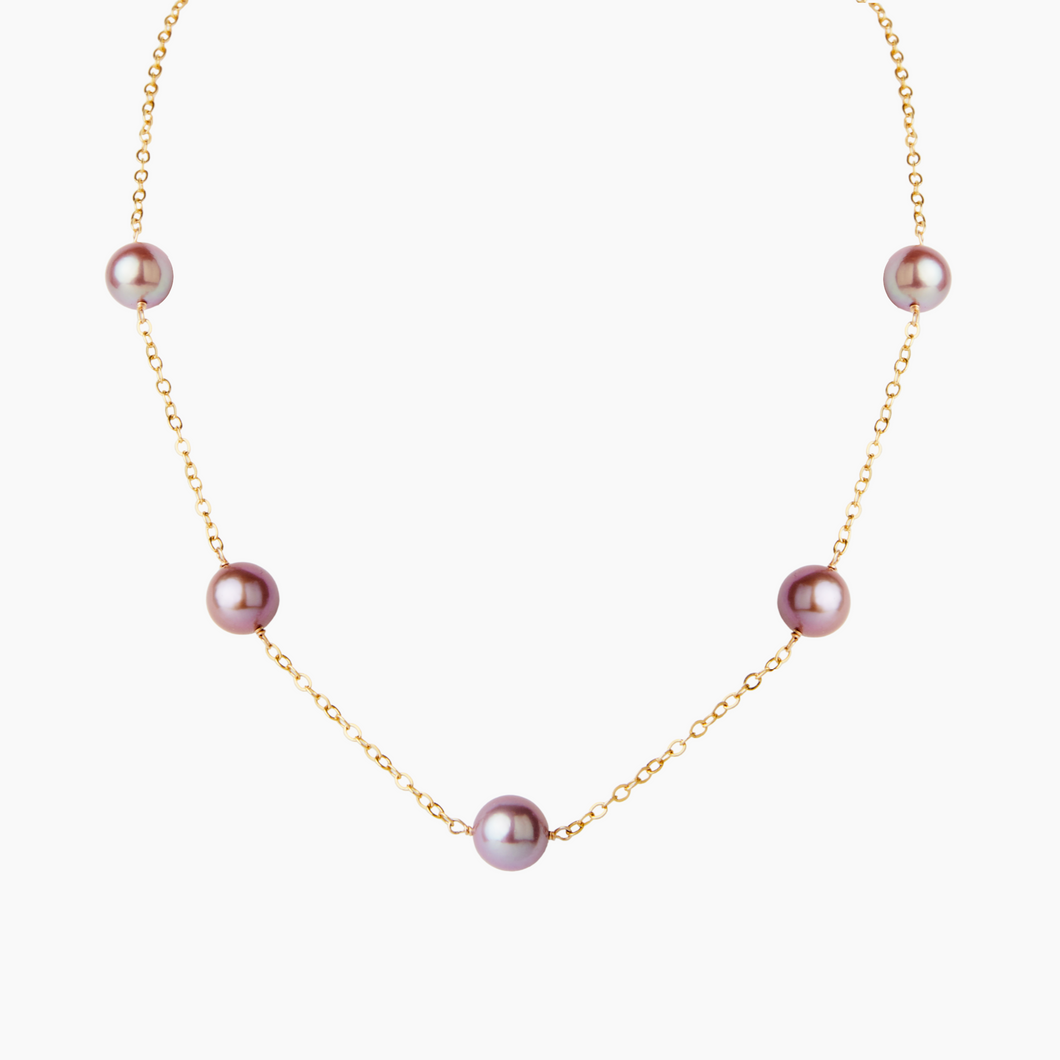 Petite Carmen Pink Pearl Necklace