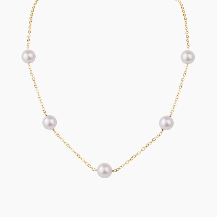 Petite Carmen White Pearl Necklace