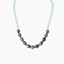 Load image into Gallery viewer, Mana Aquamarine Tahitian Pearl Necklace