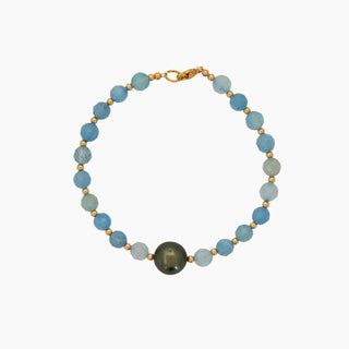 Aura Aquamarine Tahitian Pearl Bracelet