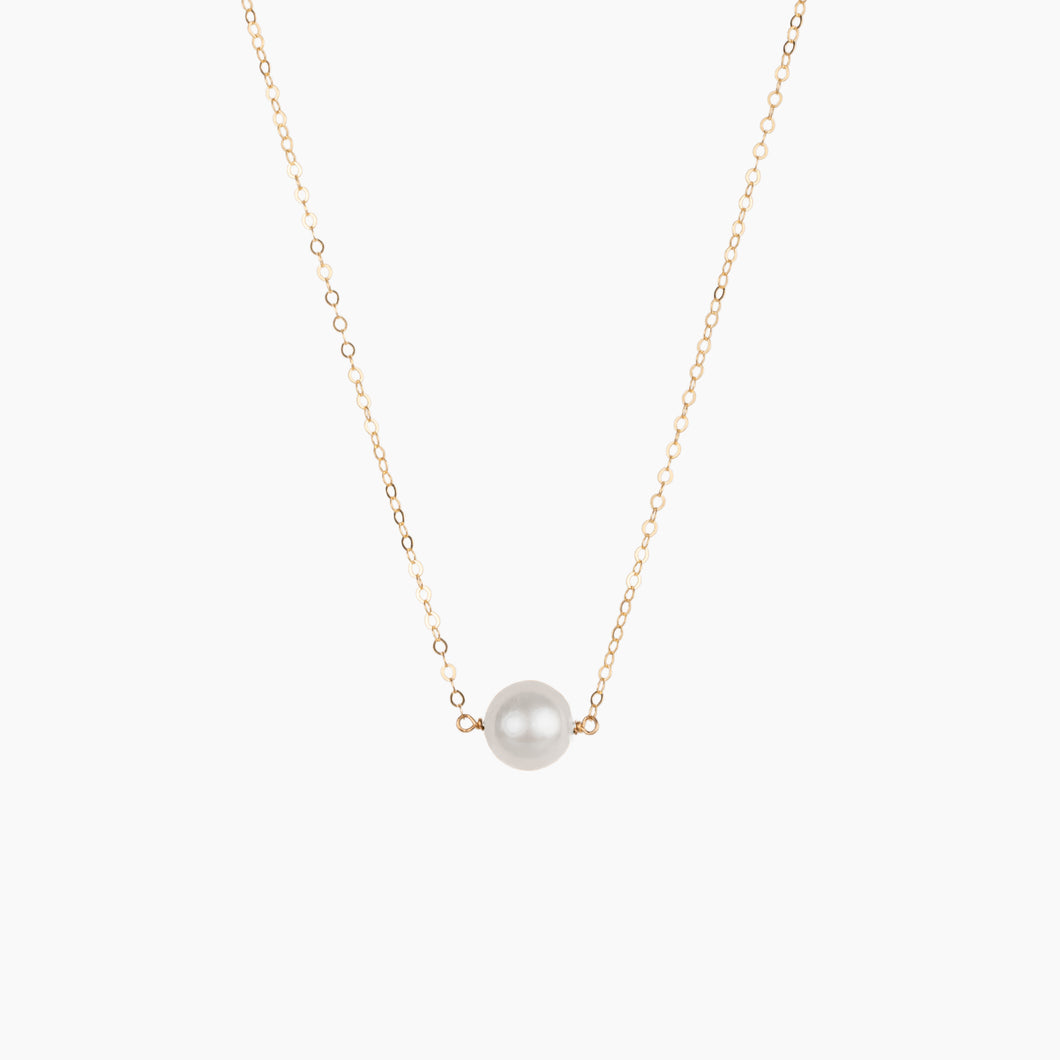 Baby White Pearl Bar Necklace