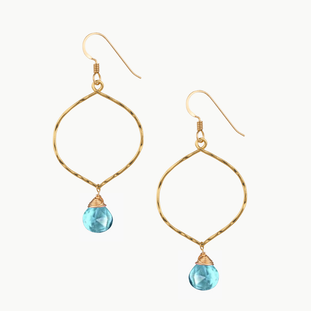 Lotus Blue Quartz Earrings