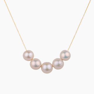 Floating Five White Pearl Necklace