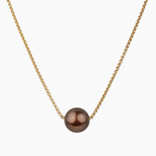 Load image into Gallery viewer, Allison Floating Chocolate Pearl Necklace