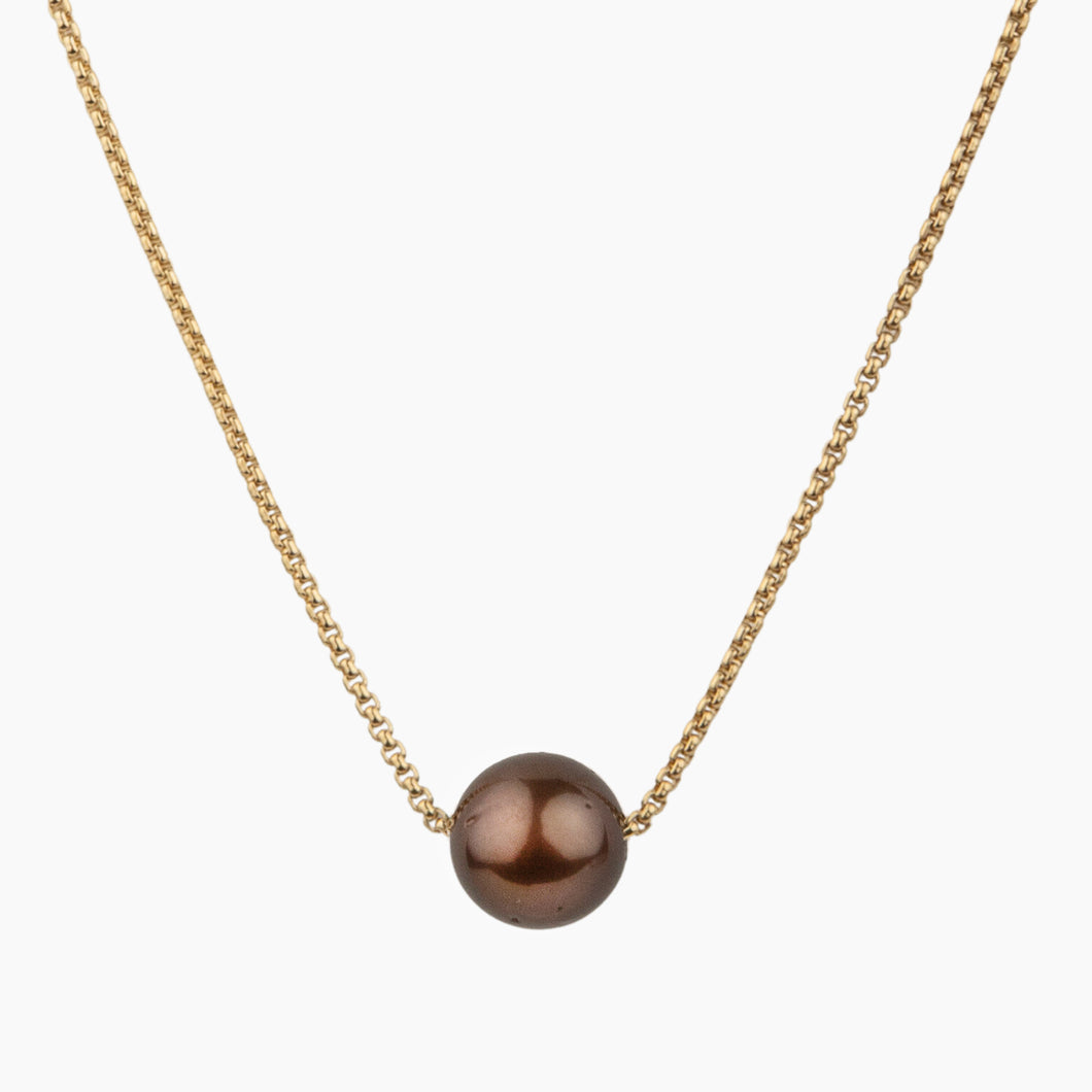 Allison Floating Chocolate Pearl Necklace