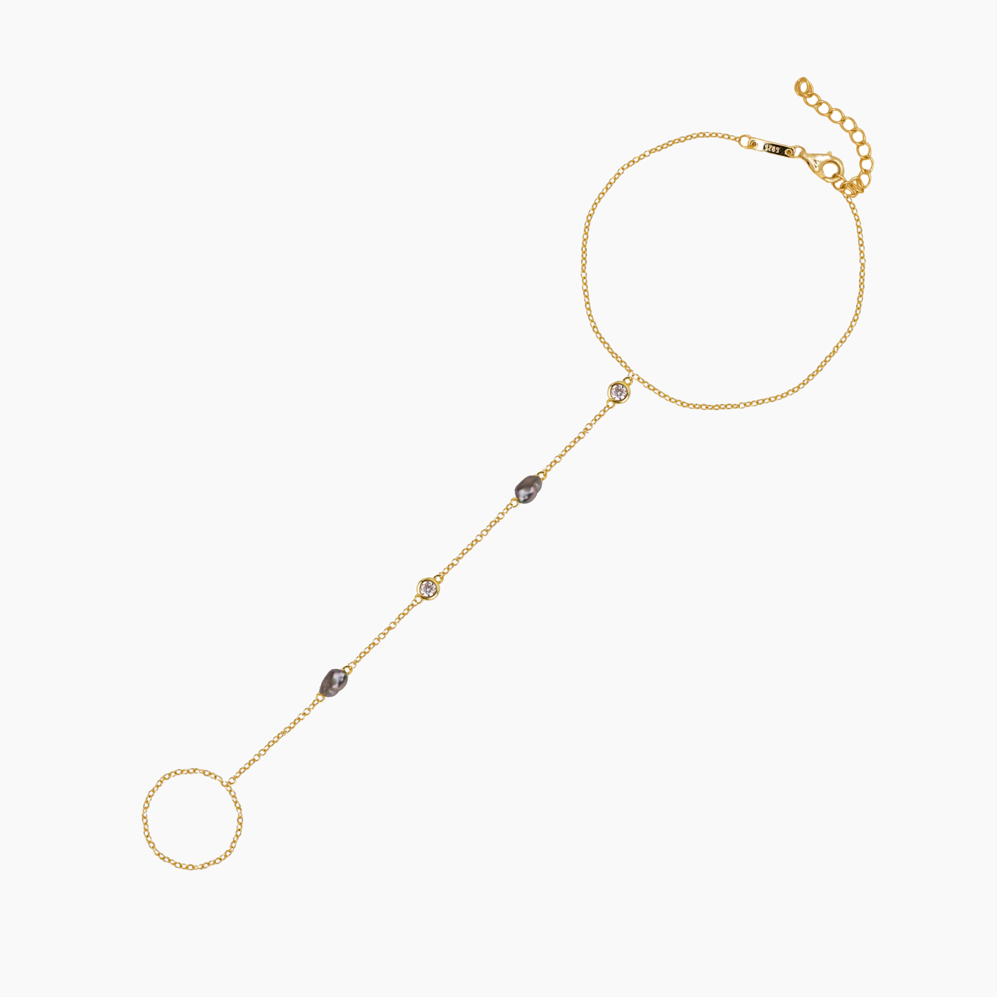 Tahitian Keshi Pearl Hand Chain Bracelet
