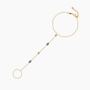 Tahitian Keshi Pearl Hand Chain Bracelet