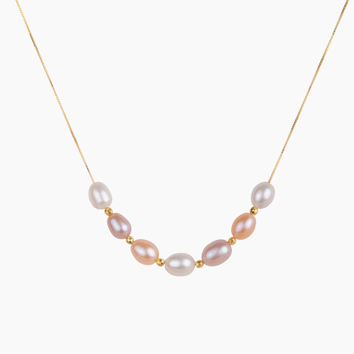 Edith Pink Multicolor Pearl Necklace