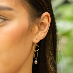 'Elua Tahitian Keshi Pearl Hoop Earring