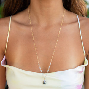 Jolanie Aquamarine Tahitian Pearl Necklace