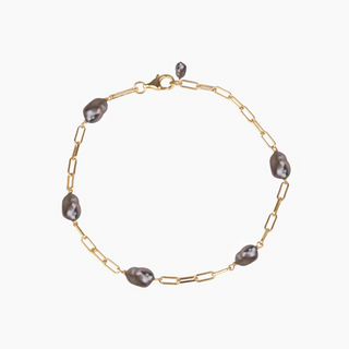 Tahitian keshi Pearl bracelet in gold