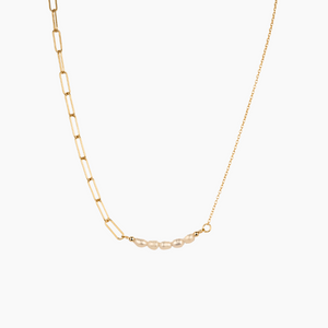 Asymmetric White Keshi Pearl Necklace