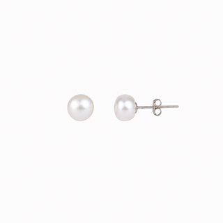 Lily White Freshwater Pearl Studs