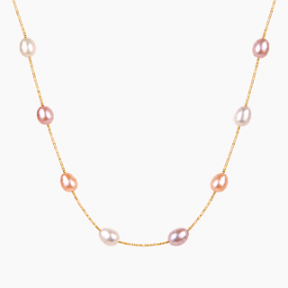 Lisa Multicolor Pink Pearl Necklace