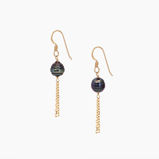 Louvre Peacock Tahitian Pearl Earrings