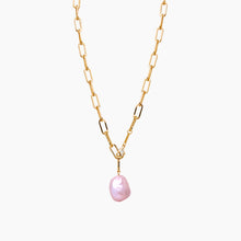 Load image into Gallery viewer, Luxe Links Long Pink Flameball Pearl Necklace