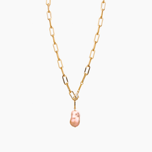 Load image into Gallery viewer, Luxe Links Long Pink Flameball Pearl Necklace