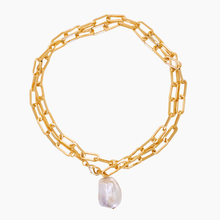Load image into Gallery viewer, Luxe Links Long Flameball Pearl Necklace