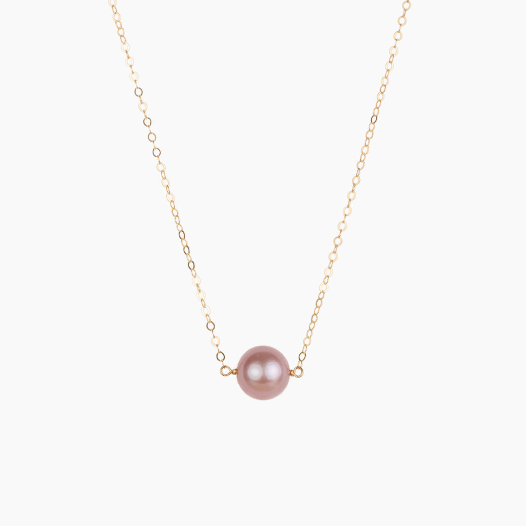 Mama Pink Edison Pearl Bar Necklace