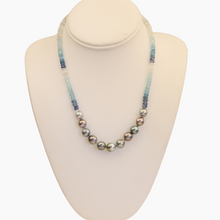 Load image into Gallery viewer, Mana Ombre Aquamarine Tahitian Pearl Necklace