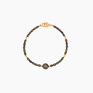 Mystic Peacock Keshi Pearl Bracelet