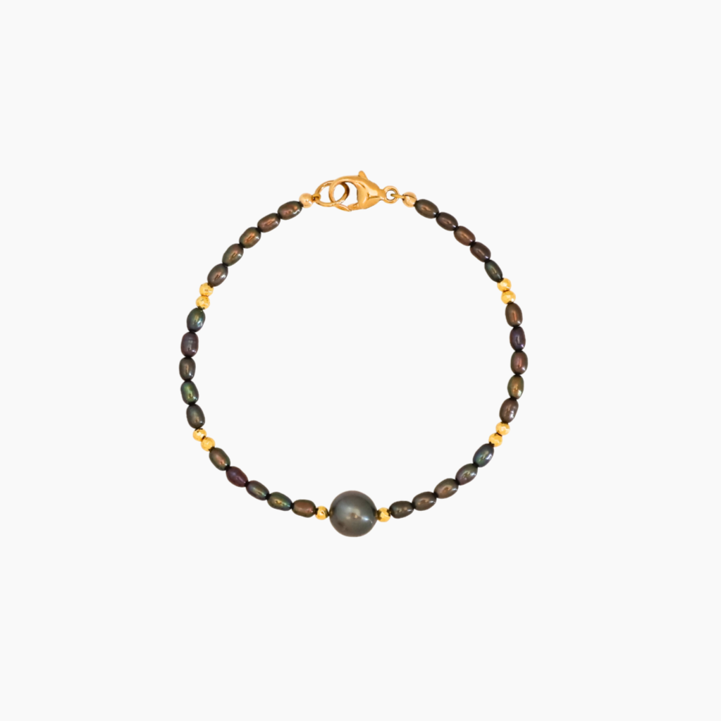 Mystic Peacock Keshi Pearl Bracelet