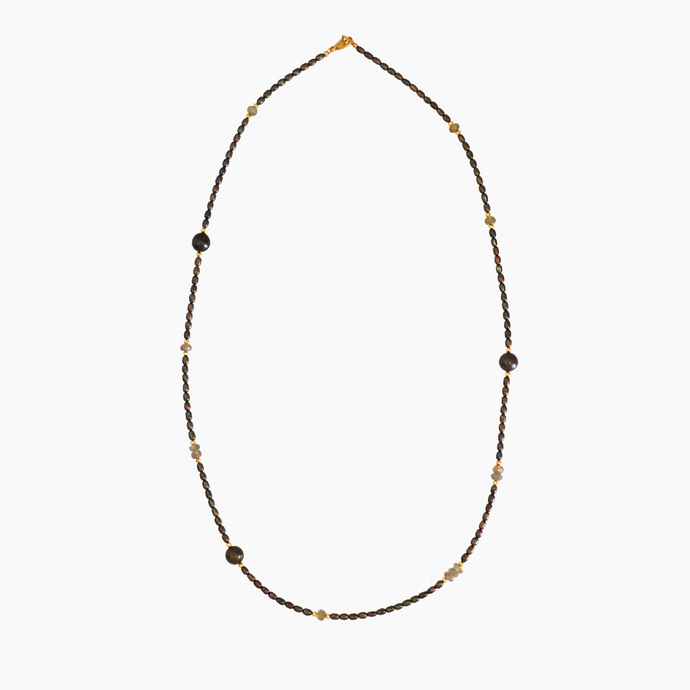 Amber Peacock Tahitian Pearl Necklace