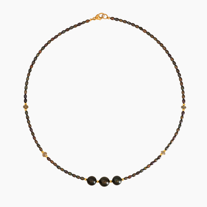 Crimson Peacock Tahitian Pearl Necklace