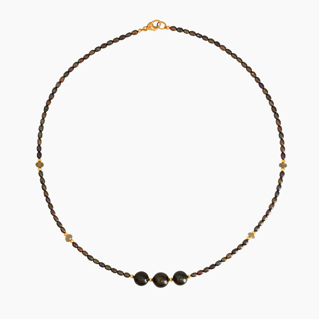 Crimson Peacock Tahitian Pearl Necklace