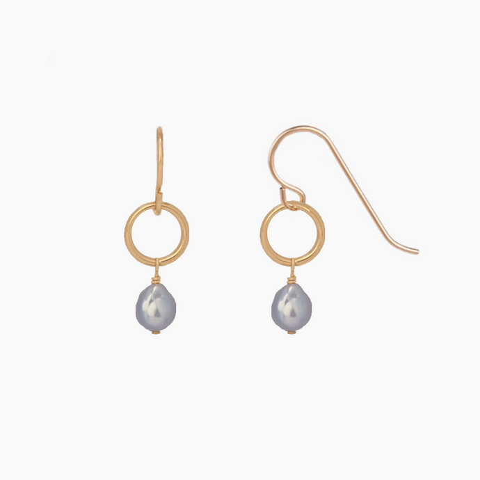 Rin Blue Akoya Keshi Pearl Earrings