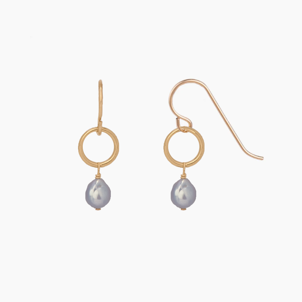 Rin Blue Akoya Keshi Pearl Earrings