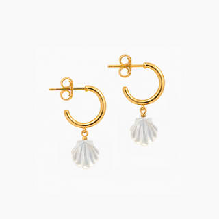 Mini Shell Hoop Earrings