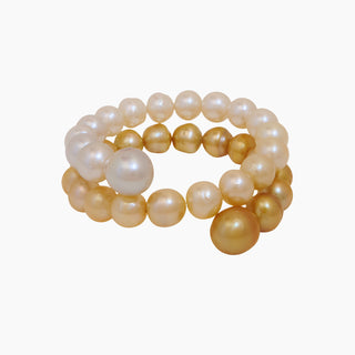 Ombre Golden South Sea Pearl Coil Bracelet
