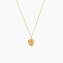 Load image into Gallery viewer, Pave CZ Monstera Necklace