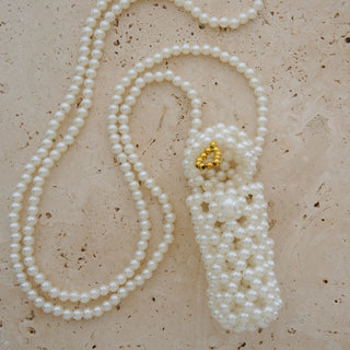 Long Pearl Lipstick Holder