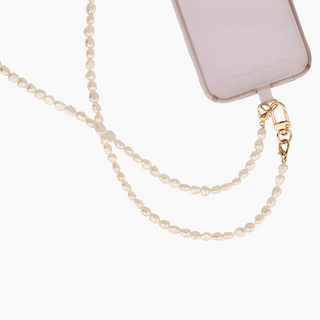 Luxury Natural White Keshi Pearl Phone Strap