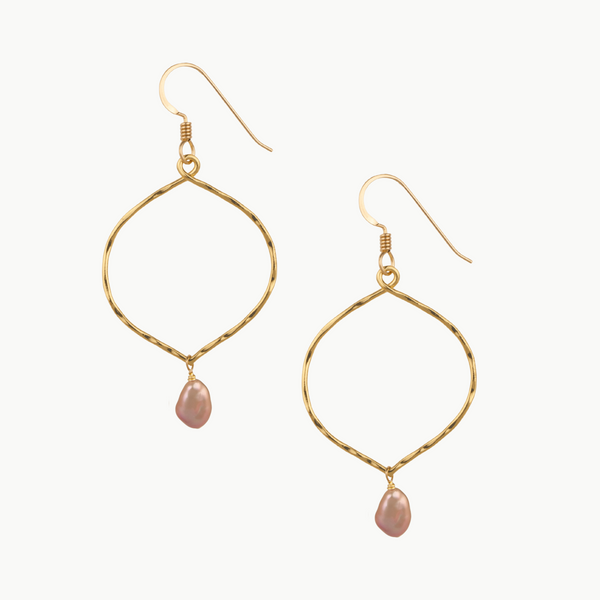 Lotus Pink Keshi Pearl Earrings made in Hawaii – MishaHawaii