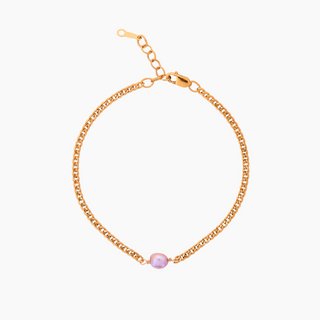 Pink Keshi Pearl Curb Bracelet