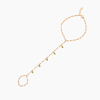 Pistachio Keshi Pearl Hand Chain Bracelet