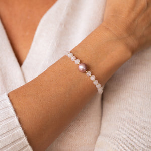 Aura Rose Quartz Pink Pearl Bracelet