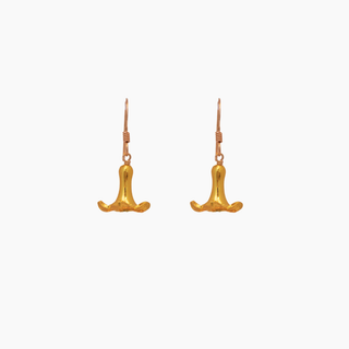 Puakenikeni flower earrings in gold handcrafted in Hawaii