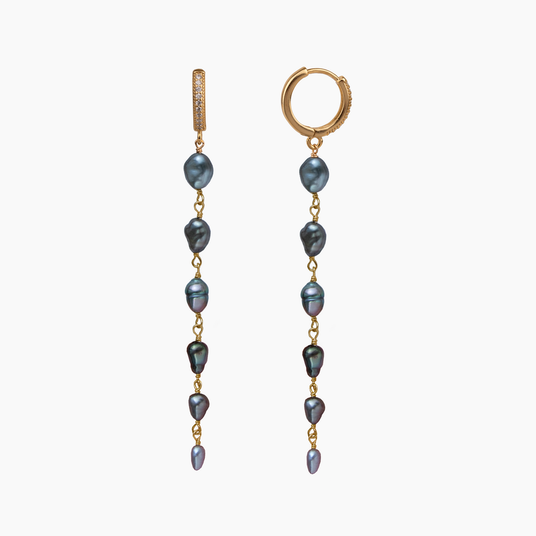 Elima Tahitian Keshi Pearl Huggies