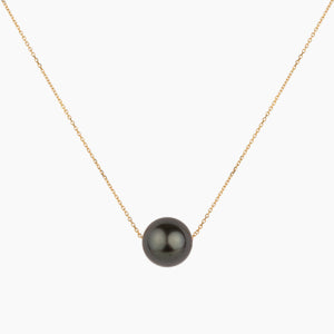 Floating Tahitian Pearl Necklace 14kt Gold