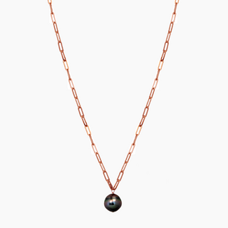 Tai Long Paperclip Peacock Tahitian Pearl Necklace