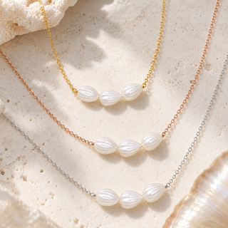Triple White Pikake Necklace