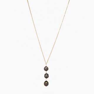 Triple Long Peacock Tahitian Pearl Necklace